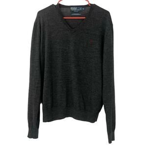 Polo Ralph Lauren 100% Merino Wool V-Neck Pullover Sweater Sz XL